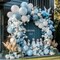 Dusty Blue and White Balloons Garland Double Stuffed Pearl Light Blue Balloon Arch Kit for Birthday Baby Shower Wedding Bridal Cinderella Frozen Winter Party Decorations